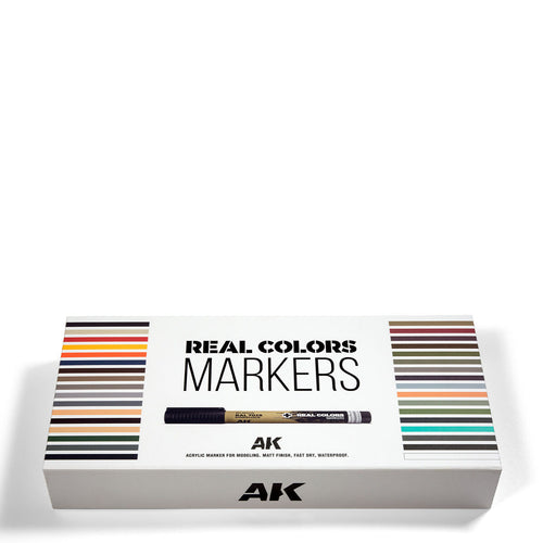 AK Interactive Real Colors Markers: Deluxe Case - Set 34 Acrylic Paint Markers